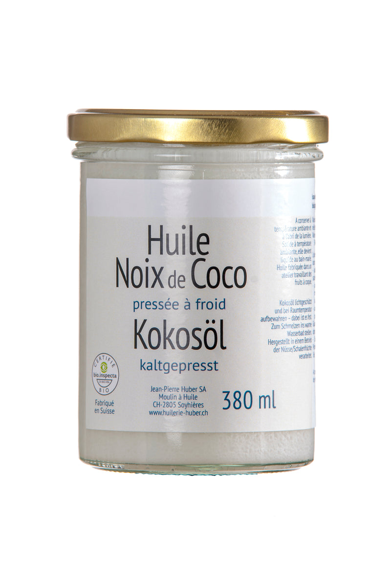 Huile de Noix de Coco BIO - Pressée en Suisse